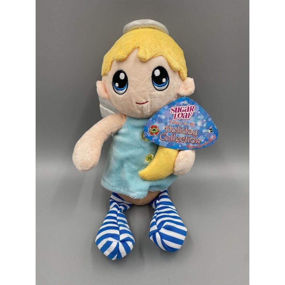 Kellytoy Crescent Moon Bedtime Angel Plush Sugarloaf Holiday Stuffed Doll 12"